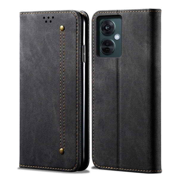 For vivo Y36 5G / 4G Denim Texture Flip Leather Phone Case(Black)