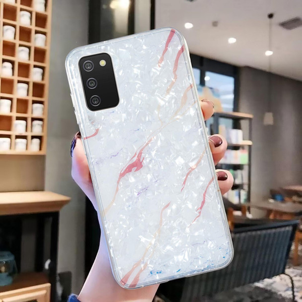 For Samsung Galaxy A03s EU Version IMD Shell Pattern TPU Phone Case(White Marble)