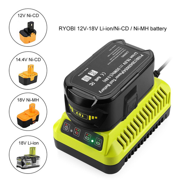 For RYOBI P117 / P108 12-18V Universal Battery Charger(EU Plug)