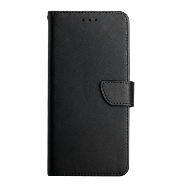 For iPhone 15 Genuine Leatherette Fingerprint-proof Flip Phone Case(Black)