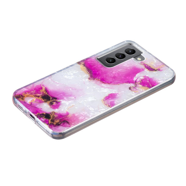 For Samsung Galaxy S22 5G IMD Shell Pattern TPU Phone Case(Red Marble)