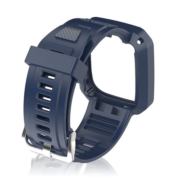 For Redmi Watch 3 Carbon Fiber Texture Integrated Silicone Watch Band(Dark Blue)