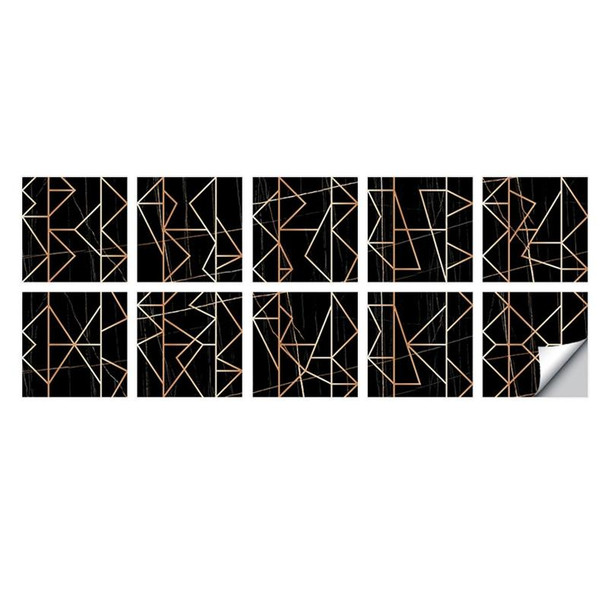 2 Sets Geometric Pattern Staircase Wall Tile Sticker Kitchen Stove Water And Oil Proof Stickers, Specification: L: 20x20cm(HT-019 Geometric Copper)