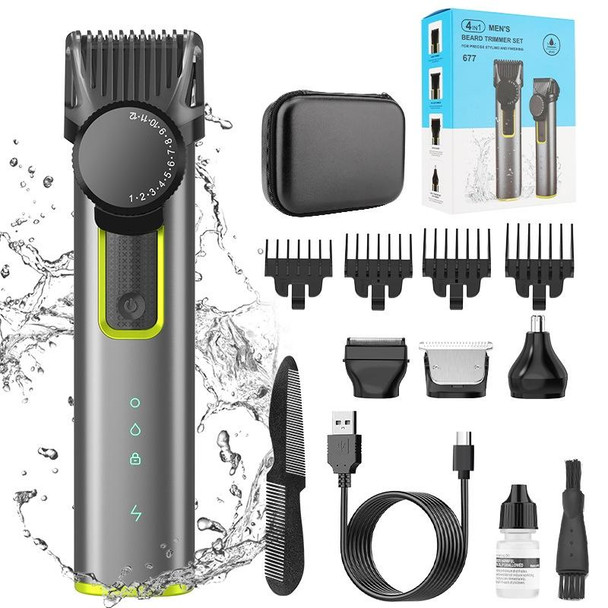 IPX5 Waterproof Men Multi-Functional Barber 4 In 1 Shaver Nose Hair Set USB Charging Push