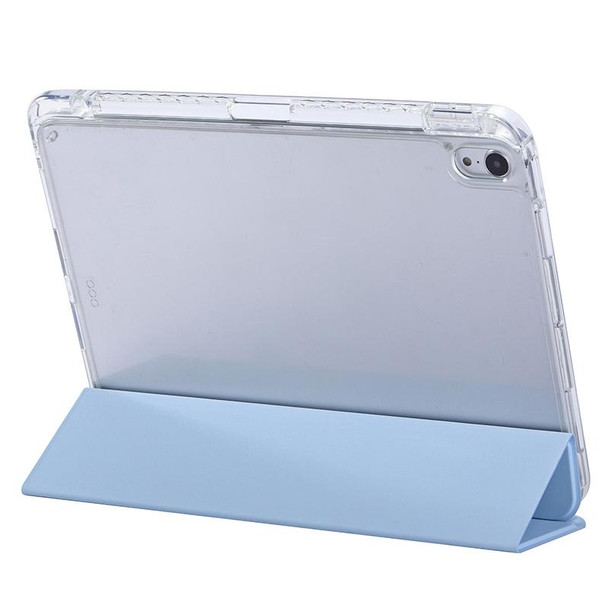 For iPad 10th Gen 10.9 2022 3-Fold Lock Buckle Leatherette Smart Tablet Case(Sky Blue)