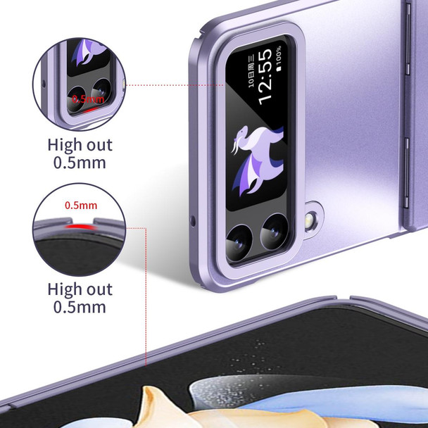 For Samsung Galaxy Z Flip3 5G Electroplating All-inclusive Phone Case with Hinge(Purple)