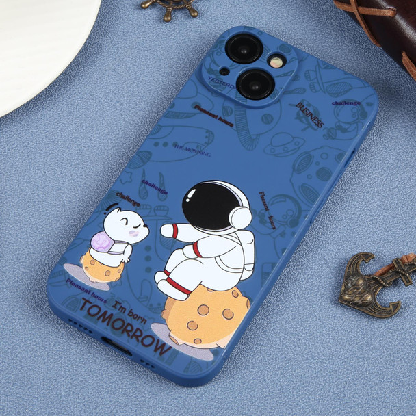 For iPhone SE 2022 / SE 2020 / 8 / 7 Astronaut Pattern Frosted TPU Phone Case(Blue)