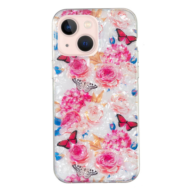 For iPhone 14 IMD Shell Pattern TPU Phone Case(Butterfly Flower)