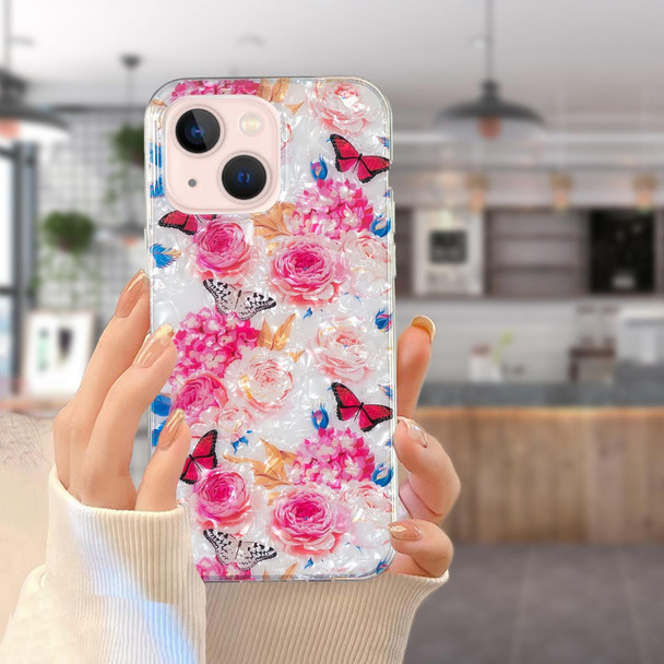 For iPhone 14 IMD Shell Pattern TPU Phone Case(Butterfly Flower)