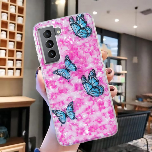 For Samsung Galaxy S22 5G IMD Shell Pattern TPU Phone Case(Colorful Butterfly)