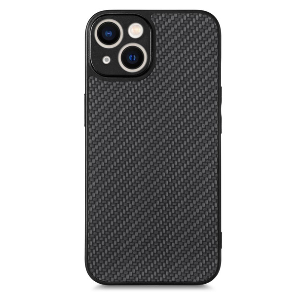 For iPhone 13 mini Carbon Fiber Texture Leatherette Back Cover Phone Case(Black)