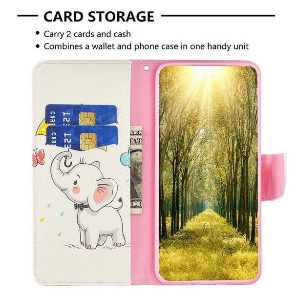 For Xiaomi Redmi 12 4G Colored Drawing Pattern Leather Phone Case(Umbrella Elephant)