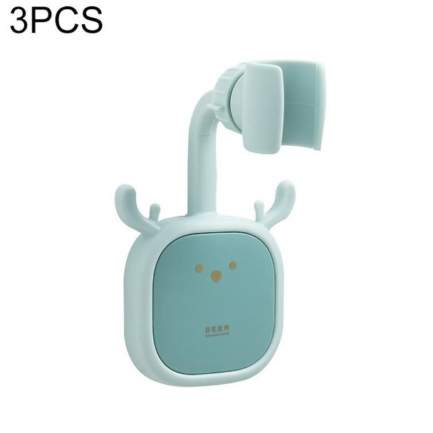 3 PCS SM010 Cute Punch-Free Universal Head Shower Bracket Bathroom Bracket Shower Nozzle Adjustable Fixed Frame(Green)
