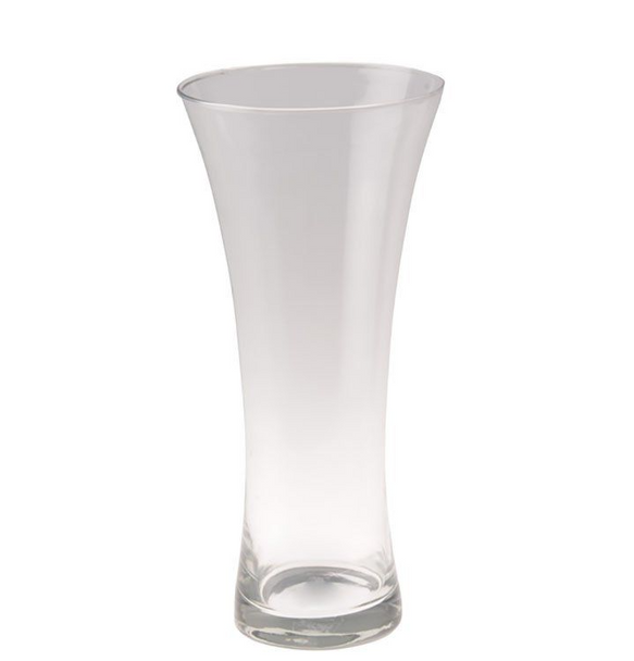 Vase Glass Florist Concave 30cm Clear