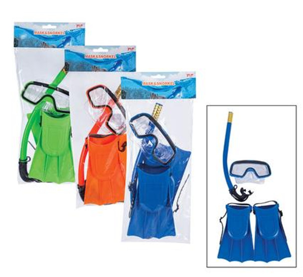 Swim-set Plastic Snorkel/Mask/Flippers