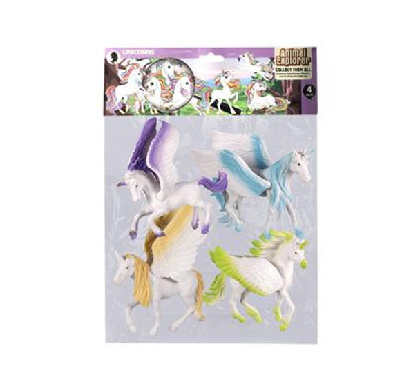 Animals Unicorn 4Pc 13-15cm