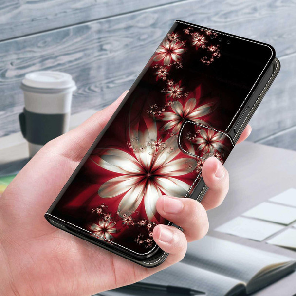 For Samsung Galaxy S21+ Crystal 3D Shockproof Protective Leatherette Phone Case(Fantastic Flower)