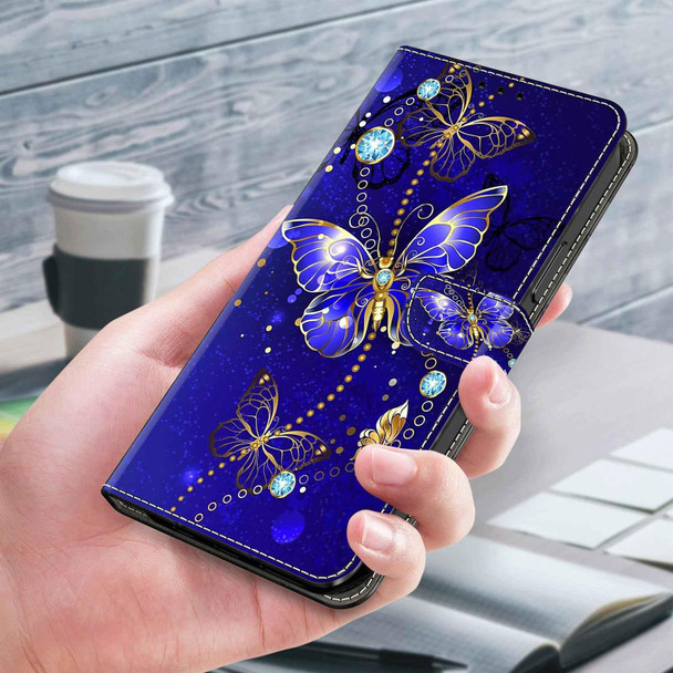 For Samsung Galaxy A52 / A52s 5G Crystal 3D Shockproof Protective Leatherette Phone Case(Diamond Butterfly)