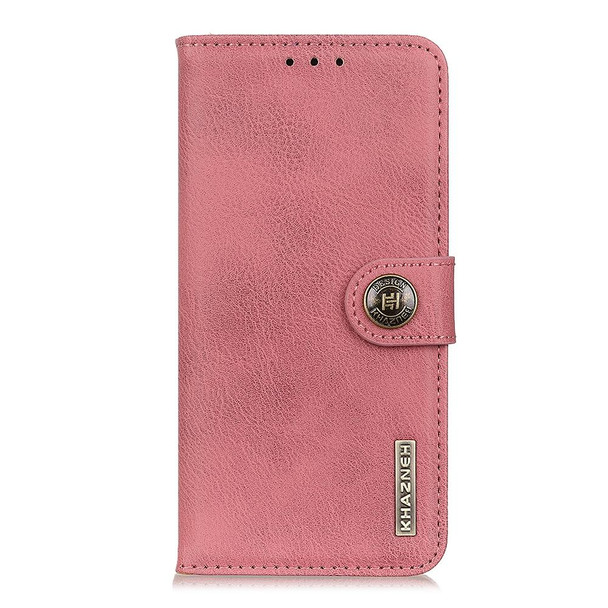 For Nokia XR21 KHAZNEH Cowhide Texture Flip Leatherette Phone Case(Pink)