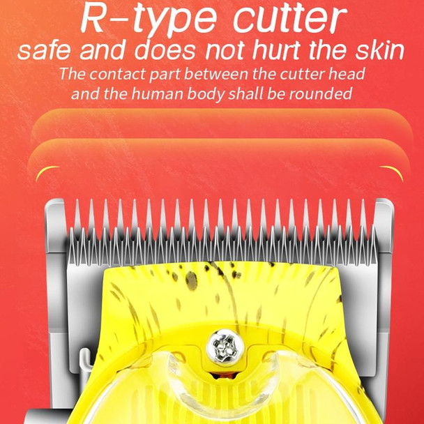 Haircutter Set Transparent Body Oil Head Electric Hair Clipper Men Home Electric Pusher(Earl Yellow)