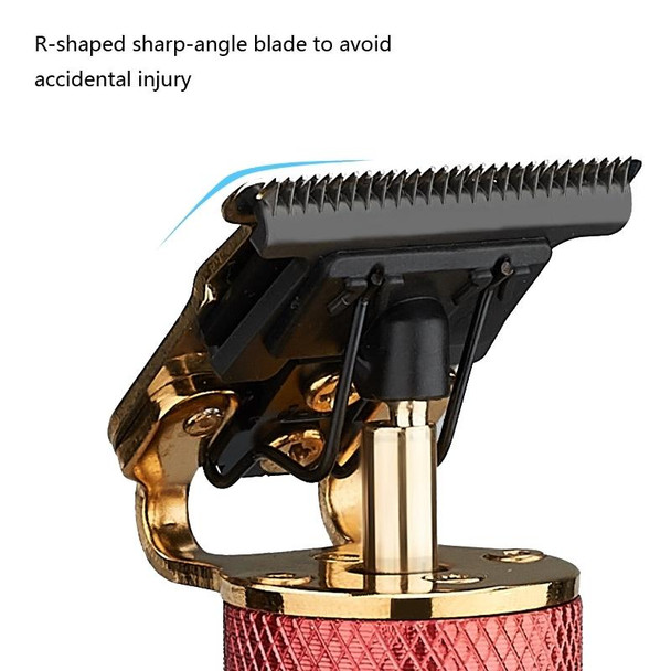 Hollow T-shape Ceramic Cutter Head USB Charging Engraving Electric Hair Clipper, Color: Gold