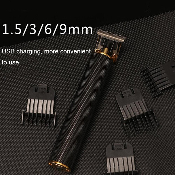Hollow T-Shaped Steel Head Hair Trimmer USB Charging Carving Electric Hair Clipper, Color: Gradient