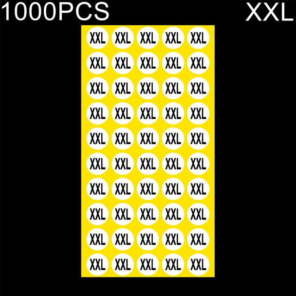 1000 PCS Round Shape Size Sticker Clothes Size Label, Size: XXL