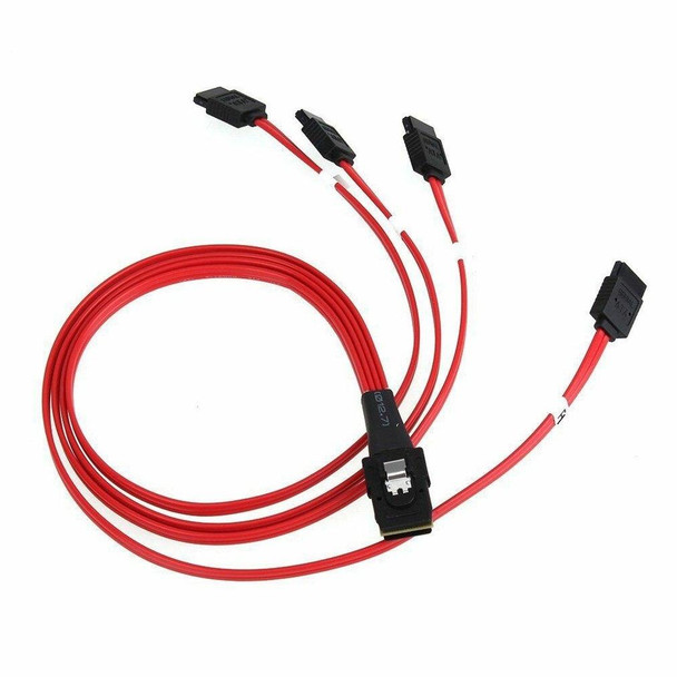 Mini SAS 36Pin SFF 8087 To SATA Server Connector Cable, Cable Length: 50cm(Red)
