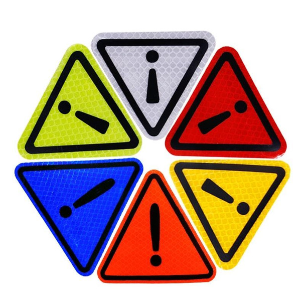 10pcs Car Tail Triangle Reflective Stickers Safety Warning Danger Signs Car Stickers(Red)