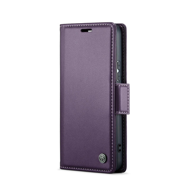 For Samsung Galaxy S21 5G CaseMe 023 Butterfly Buckle Litchi Texture RFID Anti-theft Leatherette Phone Case(Pearly Purple)