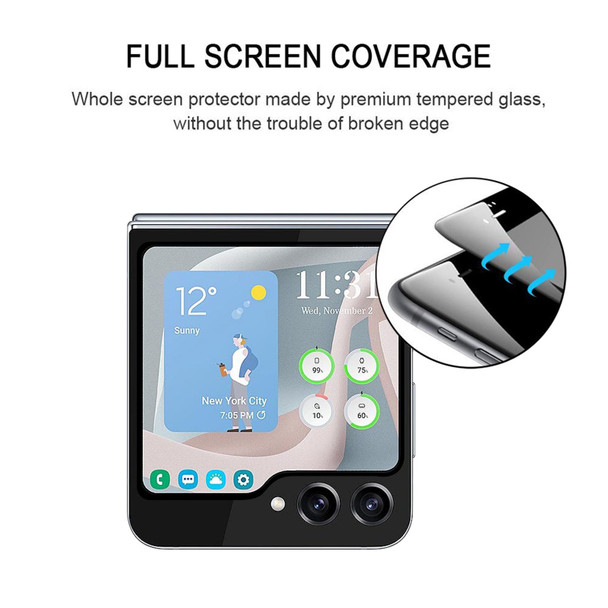 For Samsung Galaxy Z Flip5 External Small Screen Full Glue Full Cover Screen Protector Tempered Glass Film
