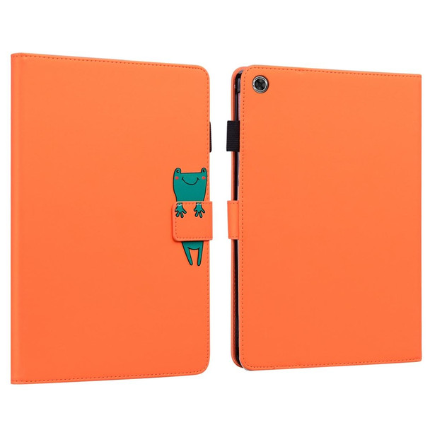 For Lenovo Tab M10 HD Gen 2 Cartoon Buckle Leatherette Tablet Case(Orange)