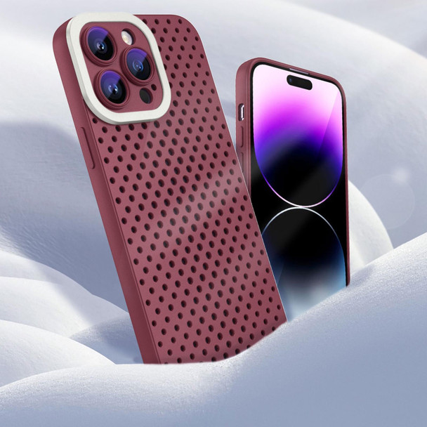 For iPhone XR Hollow Heat Dissipation TPU Phone Case(Rose Red)