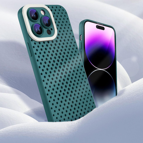 For iPhone 11 Pro Hollow Heat Dissipation TPU Phone Case(Green)