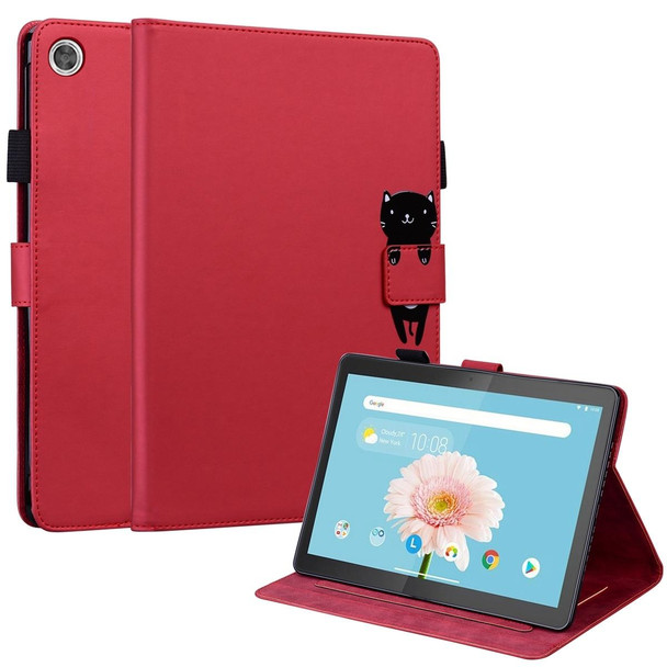 For Lenovo Tab M10 HD 10.1 Cartoon Buckle Leatherette Tablet Case(Red)