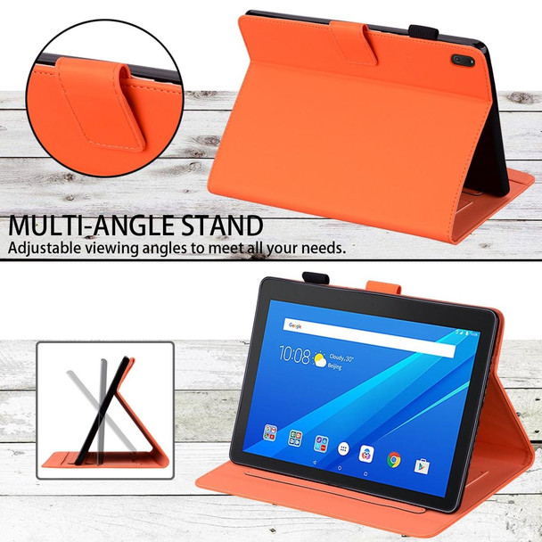 For Lenovo Tab E10 HD TB-X104 Cartoon Buckle Leatherette Tablet Case(Orange)