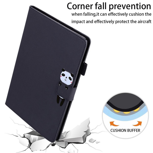 For Lenovo Tab E10 HD TB-X104 Cartoon Buckle Leatherette Tablet Case(Black)