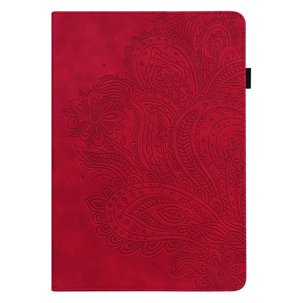 Huawei MatePad T8 8.0 2020 Peacock Embossed Pattern TPU + PU Leather Tablet Case(Red)