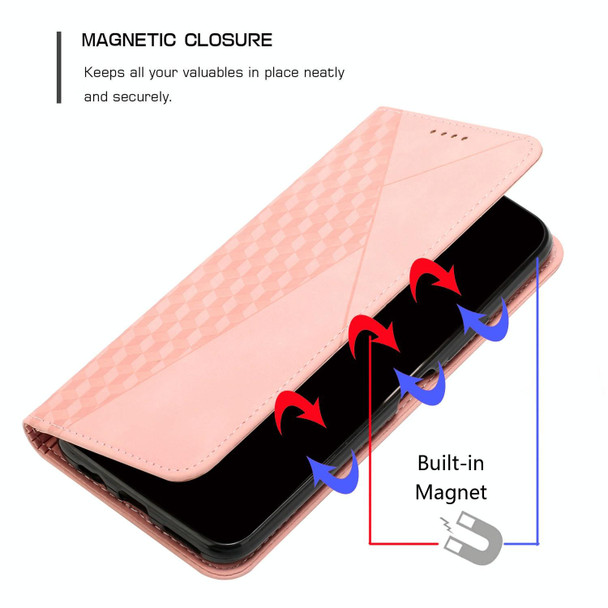 For OPPO A1 5G/A98/F23 5G Diamond Splicing Skin Feel Magnetic Leatherette Phone Case(Rose Gold)