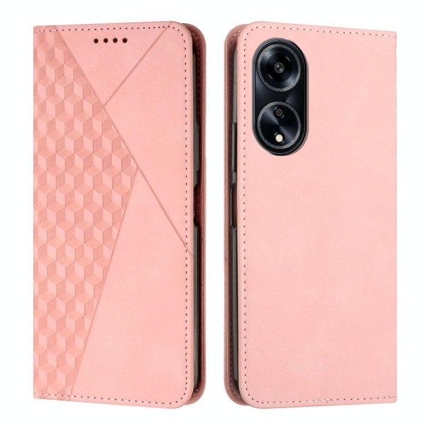 For OPPO A1 5G/A98/F23 5G Diamond Splicing Skin Feel Magnetic Leatherette Phone Case(Rose Gold)