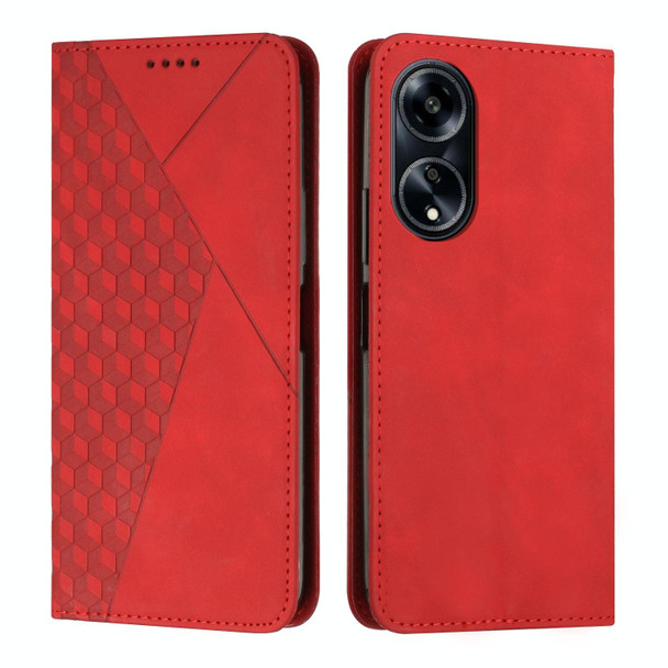 For OPPO A1 Pro/Reno8 T 5G Global Diamond Splicing Skin Feel Magnetic Leatherette Phone Case(Red)