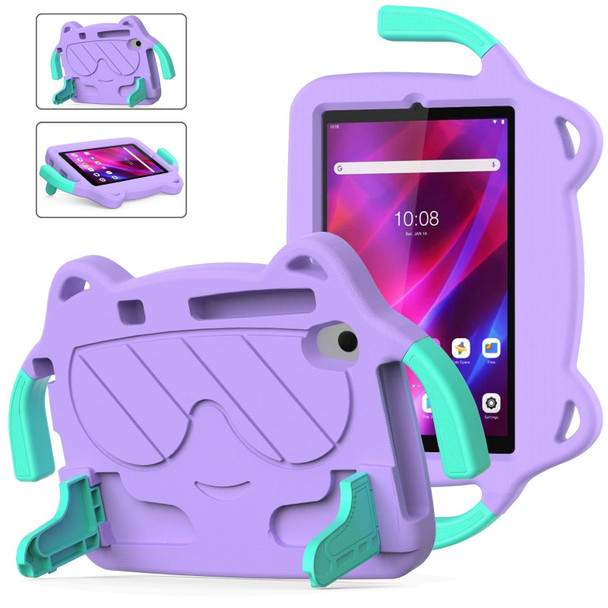 For Lenovo Tab M8 8506X 3rd Gen Ice Baby EVA Shockproof Hard PC Tablet Case(Light Purple+Mint Green)