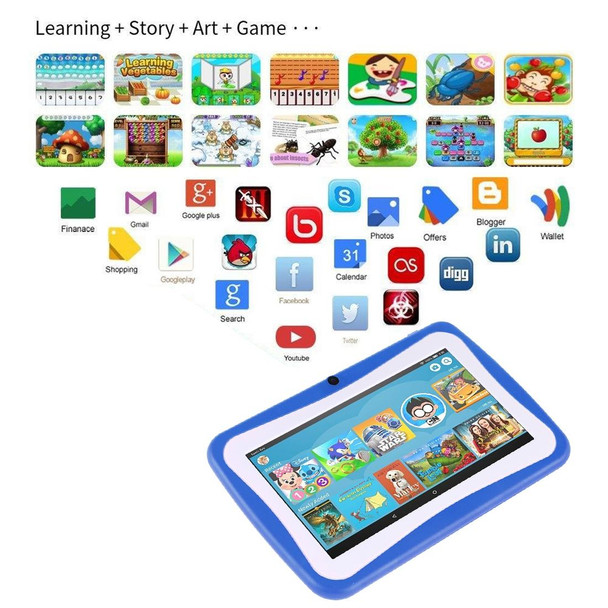 M755 Kids Education Tablet PC, 7.0 inch, 1GB+16GB, Android 5.1 Allwinner A33 Quad Core up to 1.3GHz, 360 Degree Menu Rotation, WiFi(Blue)