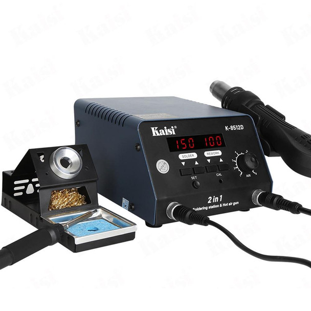 Kaisi 8512D 2 in 1 Smart Digital Display Hot Air Gun Soldering Iron Rework Station, Plug:US