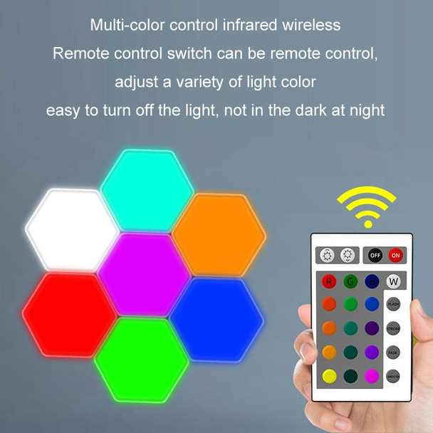 Remote Control Honeycomb Light LED Color Changing Colorful Wall Decoration Light, Shape: Pentagon 3pack