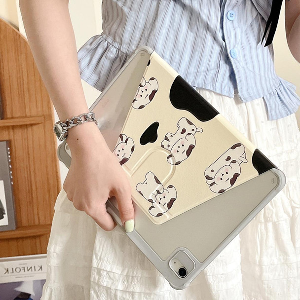 For iPad mini 6 3-Fold 360 Rotation Painted Leatherette Smart Tablet Case(Sweet Dog)