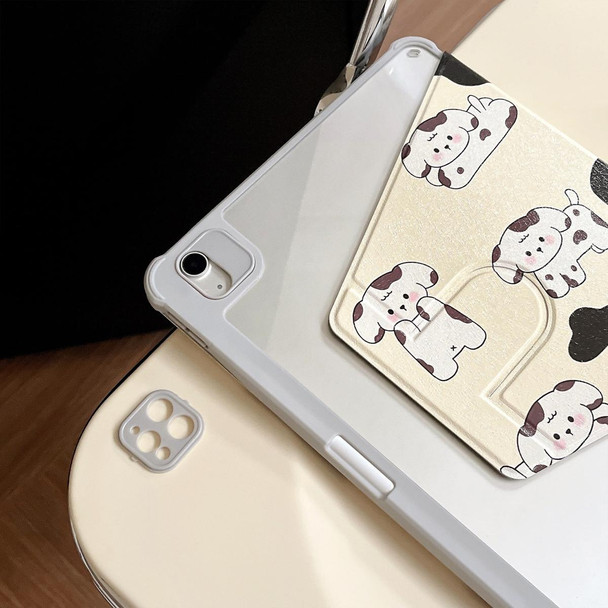 For iPad 10.2 2021 / 2020 / 10.5 3-Fold 360 Rotation Painted Leatherette Smart Tablet Case(Sweet Dog)