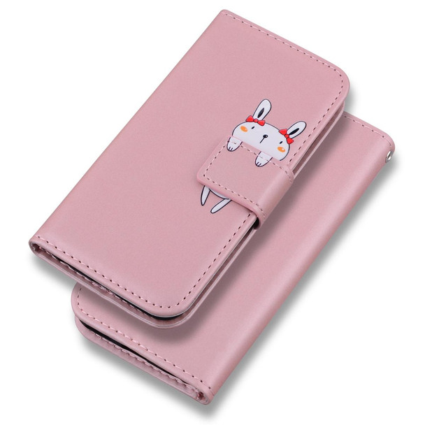 For Samsung Galaxy S22+ 5G Cartoon Buckle Horizontal Flip Leatherette Phone Case(Pink)