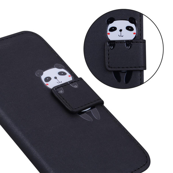 For Samsung Galaxy S21 5G Cartoon Buckle Horizontal Flip Leatherette Phone Case(Black)