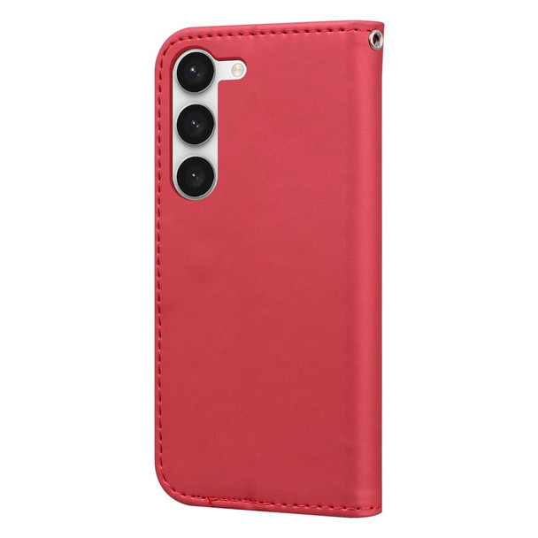 For Samsung Galaxy S22+ 5G Cartoon Buckle Horizontal Flip Leatherette Phone Case(Red)